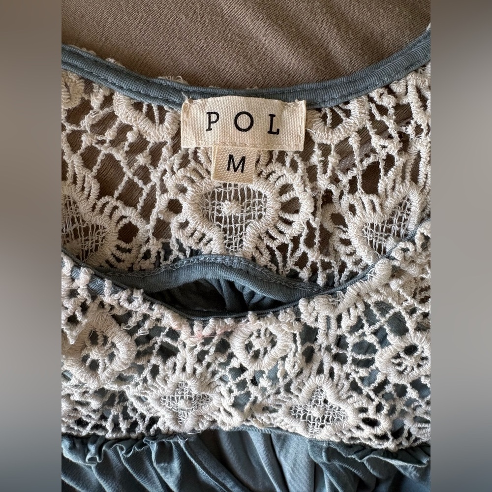 POL Lace Embroidered Tunic, hi-low - Picture 4 of 4